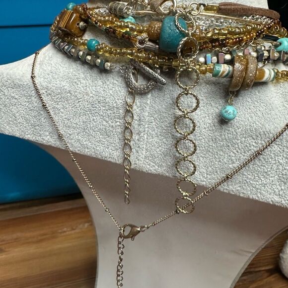 Lot of 9 Boho Southwestern Stone Turquoise Tribal Necklaces Very Unique Genuine - Picture 10 of 12